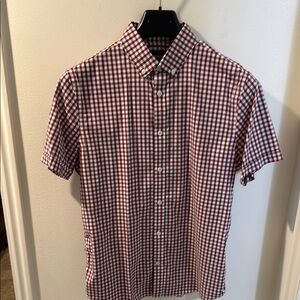 Express Red and White Gingham Casual Shirt